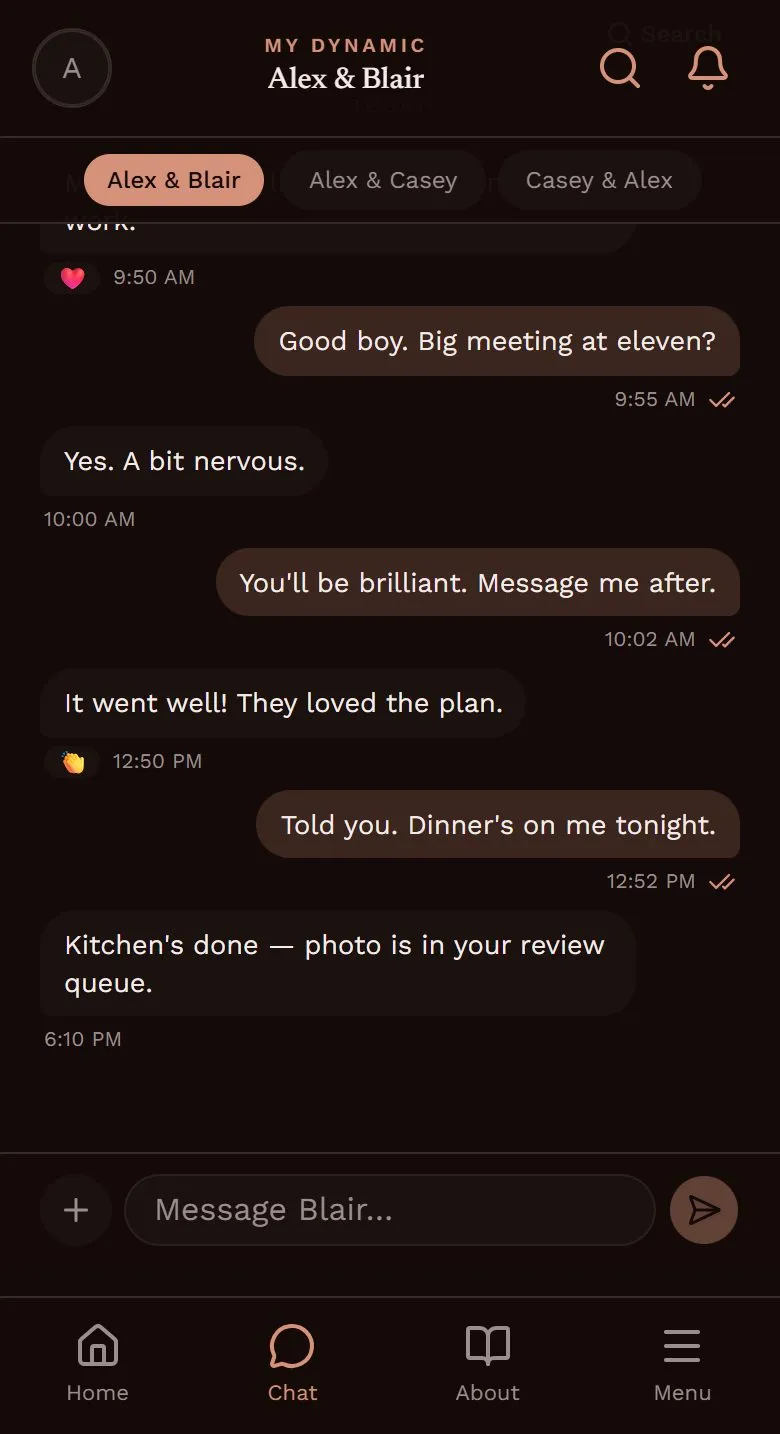 My Dynamic app: A conversation, nothing to fill in