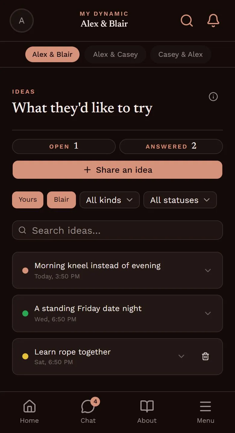 My Dynamic app: The yes has to come first