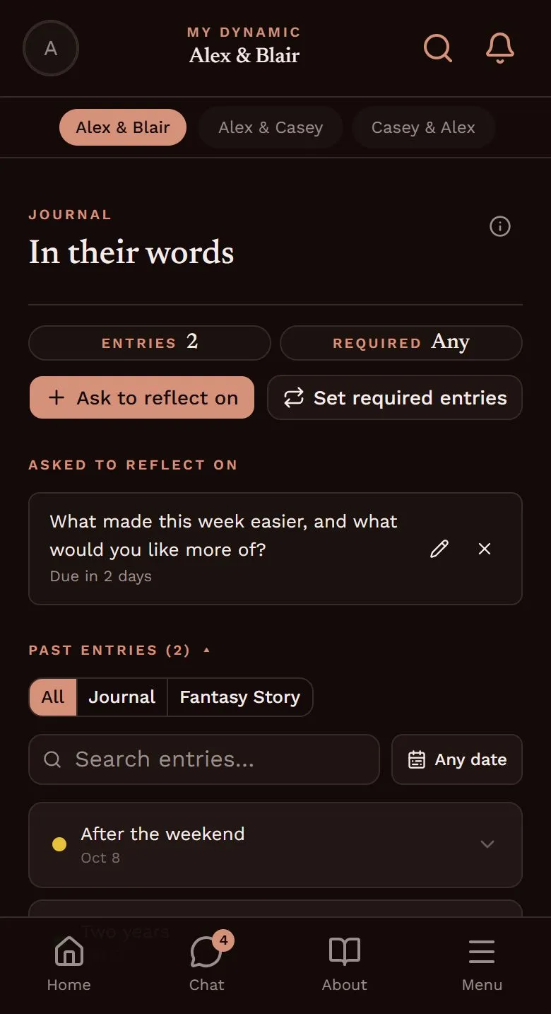 My Dynamic app: The longer thoughts
