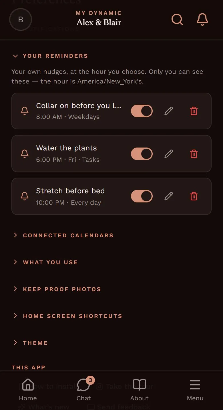 My Dynamic app: Nudges in your own words